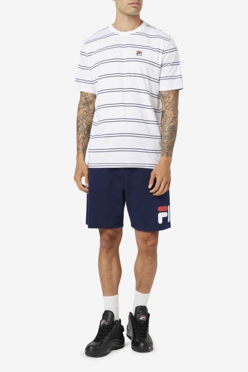 Fila Felix Tee Miesten T Paidat Valkoinen Laivastonsininen | Fila731RH