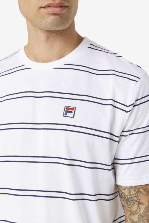 Fila Felix Tee Miesten T Paidat Valkoinen Laivastonsininen | Fila731RH