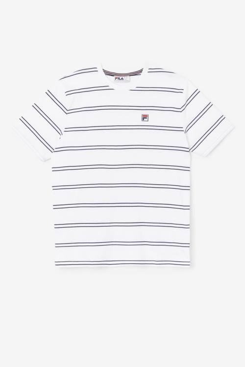 Fila Felix Tee Miesten T Paidat Valkoinen Laivastonsininen | Fila731RH