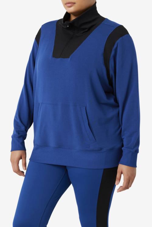 Fila Fi-lux Half Zip Naisten Puserot Laivastonsininen Mustat | Fila825CJ