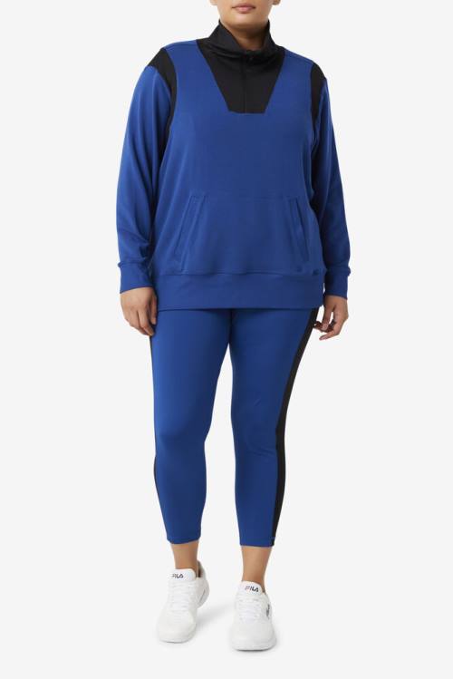 Fila Fi-lux Half Zip Naisten Puserot Laivastonsininen Mustat | Fila825CJ