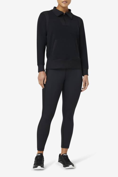 Fila Fi-lux Half Zip Naisten Puserot Mustat | Fila495RW