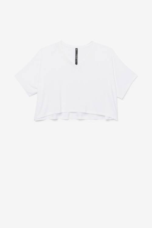 Fila Fi-lux Hi-low Crop Top Naisten T Paidat Valkoinen | Fila409GY