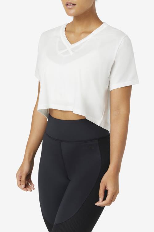 Fila Fi-lux High-low Crop Top Naisten T Paidat Valkoinen | Fila198HM