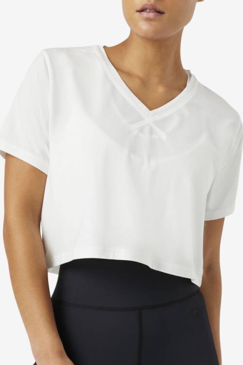 Fila Fi-lux High-low Crop Top Naisten T Paidat Valkoinen | Fila198HM