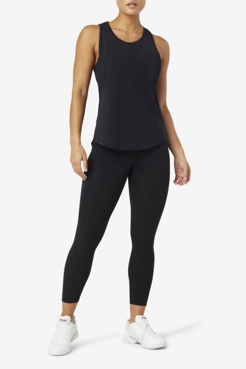 Fila Fi-lux Long Tank Top Naisten T Paidat Mustat | Fila591KW