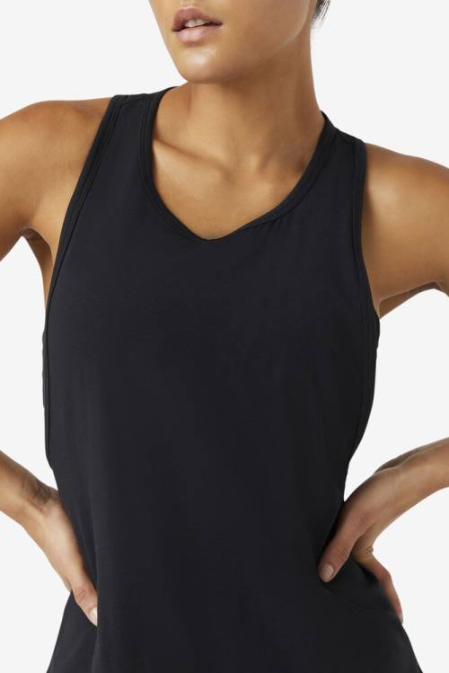 Fila Fi-lux Long Tank Top Naisten T Paidat Mustat | Fila591KW