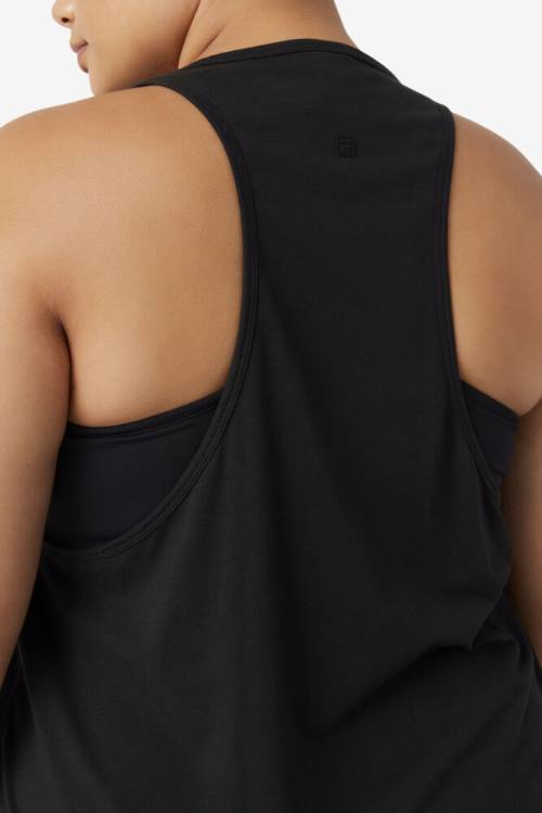 Fila Fi-lux Long Tank Top Naisten T Paidat Mustat | Fila923KY