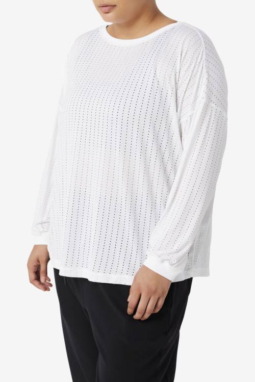Fila Fi-lux Mesh Long Sleeve Top Naisten T Paidat Valkoinen | Fila213ID