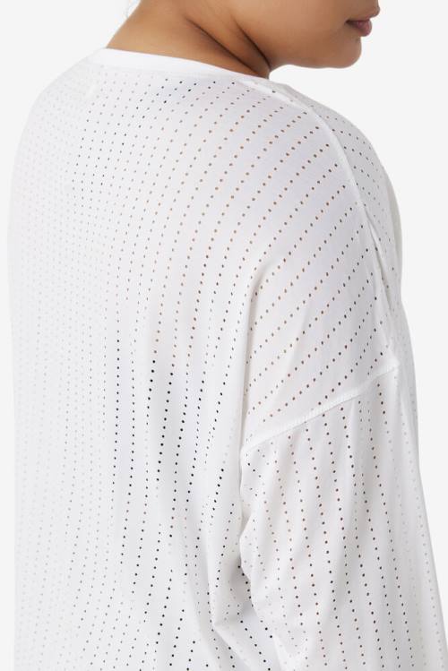 Fila Fi-lux Mesh Long Sleeve Top Naisten T Paidat Valkoinen | Fila213ID
