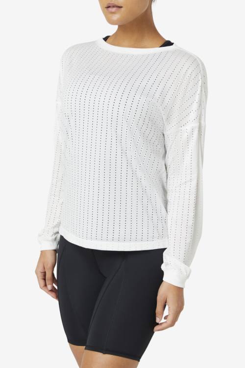 Fila Fi-lux Mesh Long Sleeve Top Naisten T Paidat Valkoinen | Fila547LV