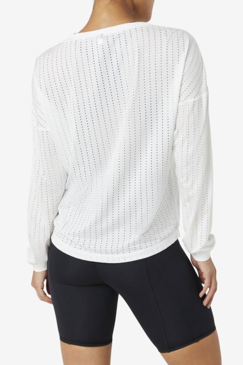 Fila Fi-lux Mesh Long Sleeve Top Naisten T Paidat Valkoinen | Fila547LV
