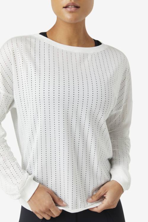 Fila Fi-lux Mesh Long Sleeve Top Naisten T Paidat Valkoinen | Fila547LV