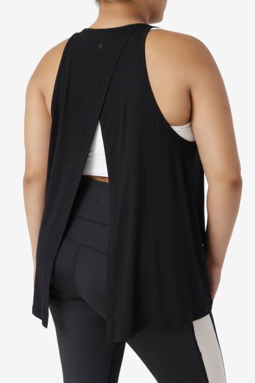 Fila Fi-lux Open Back Tank Naisten Topit Mustat | Fila071JQ
