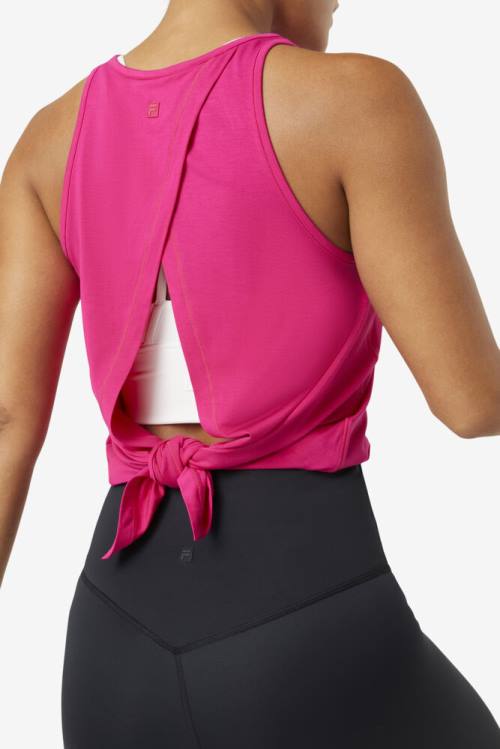 Fila Fi-lux Open Back Tank Naisten Topit Vaaleanpinkki | Fila146VN