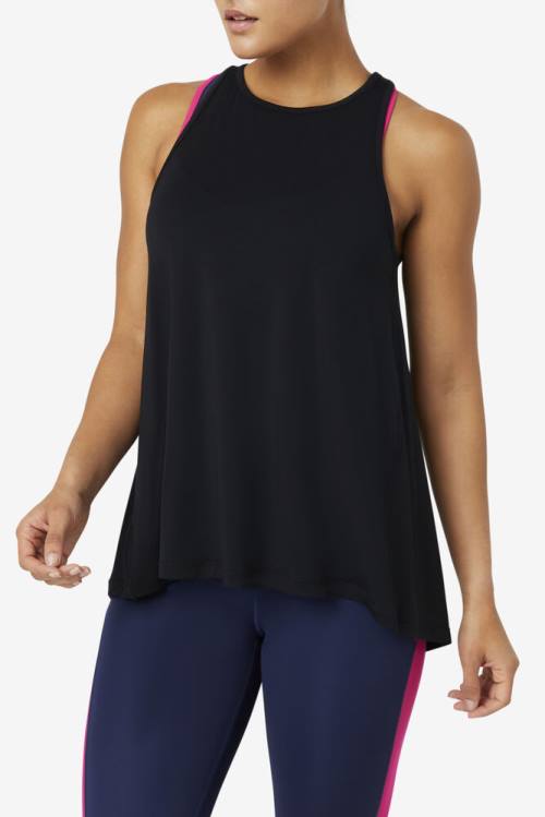 Fila Fi-lux Open Back Tank Naisten Topit Mustat | Fila823RV