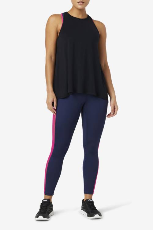 Fila Fi-lux Open Back Tank Naisten Topit Mustat | Fila823RV