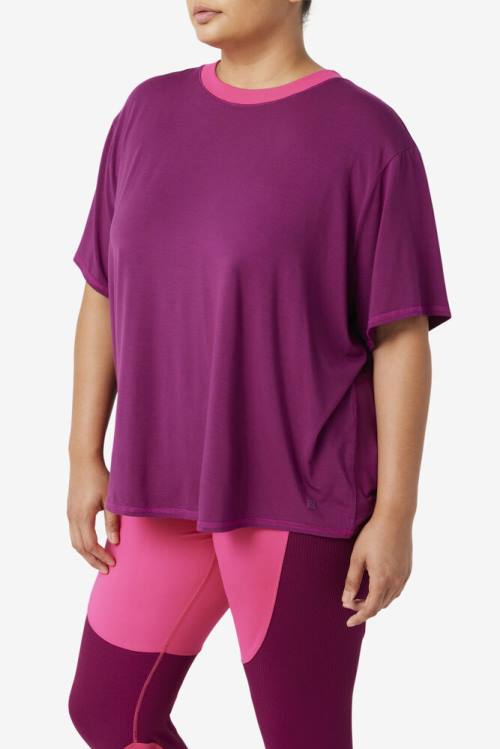 Fila Fi-lux Sleeve Top Naisten T Paidat Violetit | Fila268MN