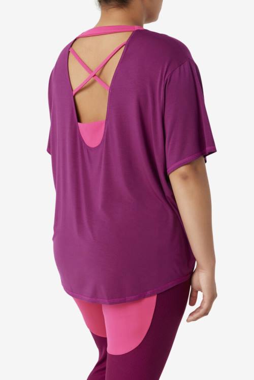 Fila Fi-lux Sleeve Top Naisten T Paidat Violetit | Fila268MN