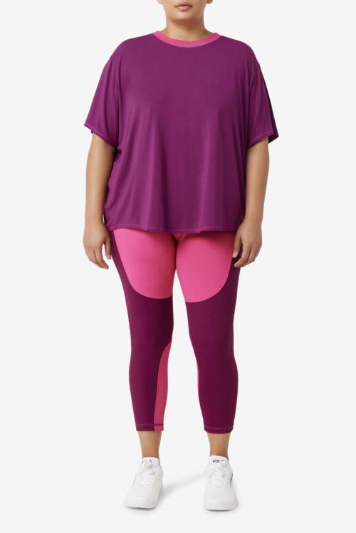 Fila Fi-lux Sleeve Top Naisten T Paidat Violetit | Fila268MN