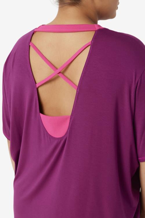 Fila Fi-lux Sleeve Top Naisten T Paidat Violetit | Fila268MN