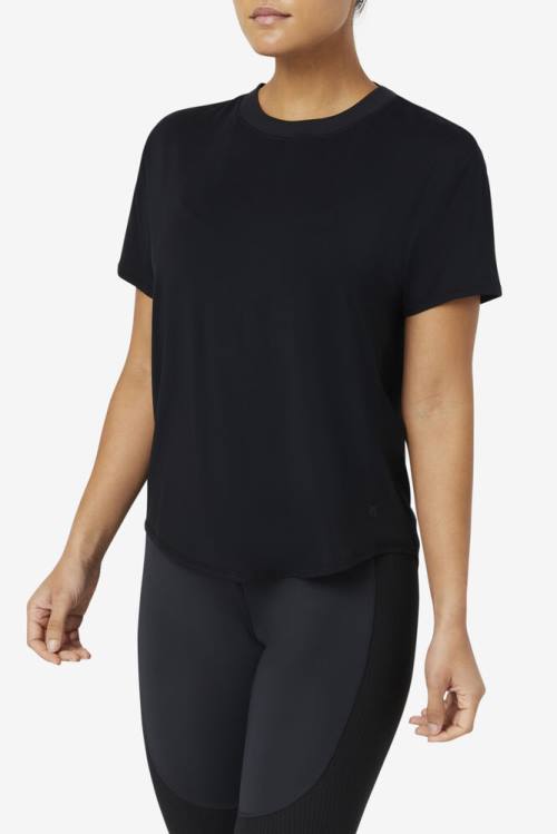 Fila Fi-lux Sleeve Top Naisten T Paidat Mustat | Fila416KM
