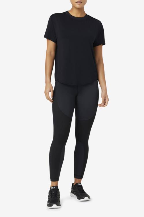 Fila Fi-lux Sleeve Top Naisten T Paidat Mustat | Fila416KM