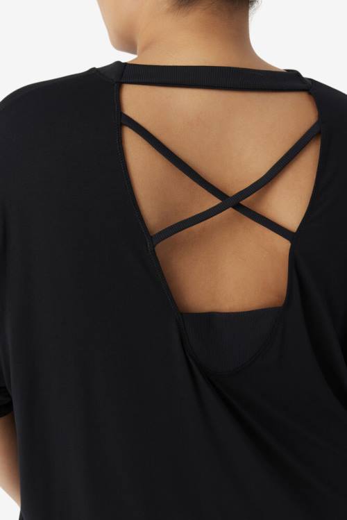 Fila Fi-lux Sleeve Top Naisten T Paidat Mustat | Fila436FZ