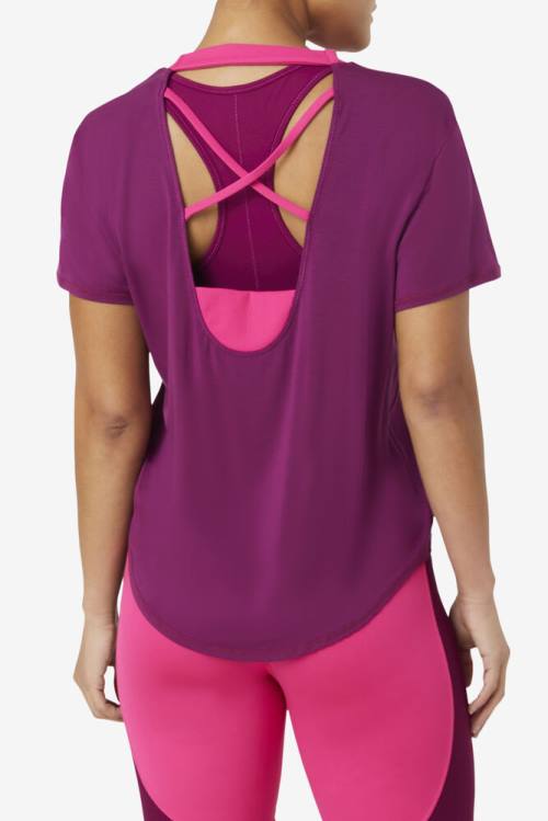 Fila Fi-lux Sleeve Top Naisten T Paidat Violetit | Fila895WU