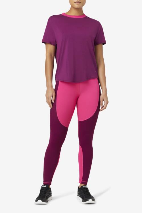 Fila Fi-lux Sleeve Top Naisten T Paidat Violetit | Fila895WU