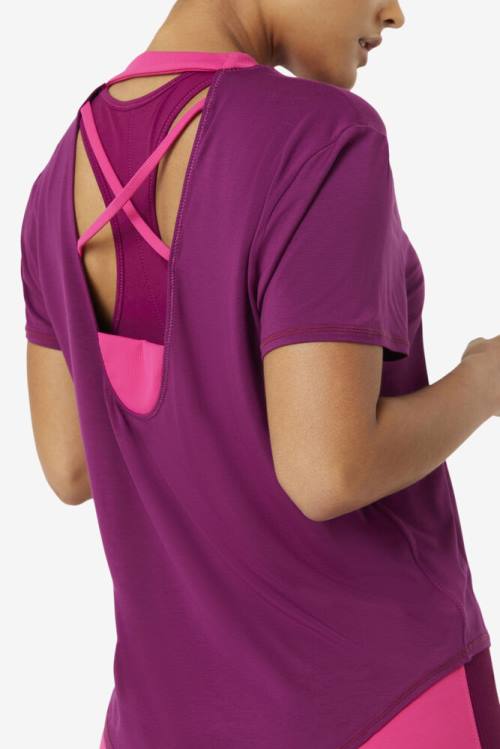 Fila Fi-lux Sleeve Top Naisten T Paidat Violetit | Fila895WU