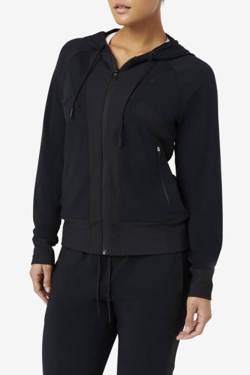 Fila Fi-lux Texture Full Zip Naisten Huppari Mustat | Fila124XK