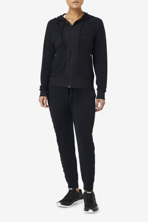Fila Fi-lux Texture Full Zip Naisten Huppari Mustat | Fila124XK