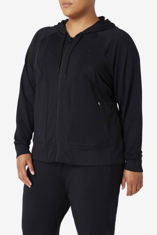 Fila Fi-lux Texture Full Zip Naisten Huppari Mustat | Fila169YR