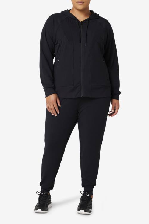 Fila Fi-lux Texture Full Zip Naisten Huppari Mustat | Fila169YR