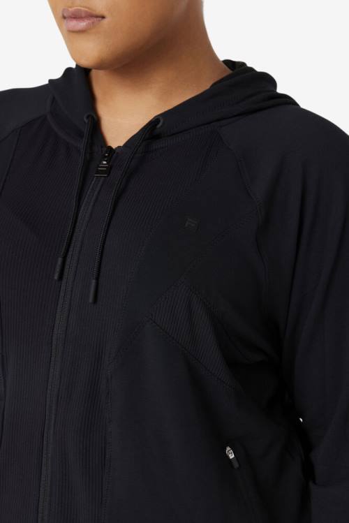 Fila Fi-lux Texture Full Zip Naisten Huppari Mustat | Fila169YR