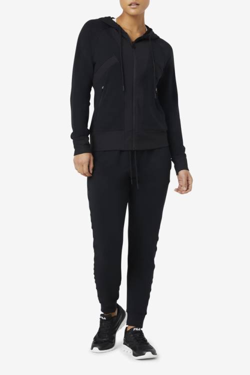 Fila Fi-lux Texture Jogger Naisten Housut Mustat | Fila069FY