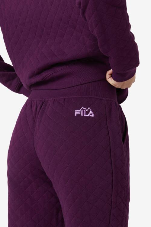 Fila Finley High Rise Quilted Jogger Naisten Housut Viininpunainen | Fila708XH