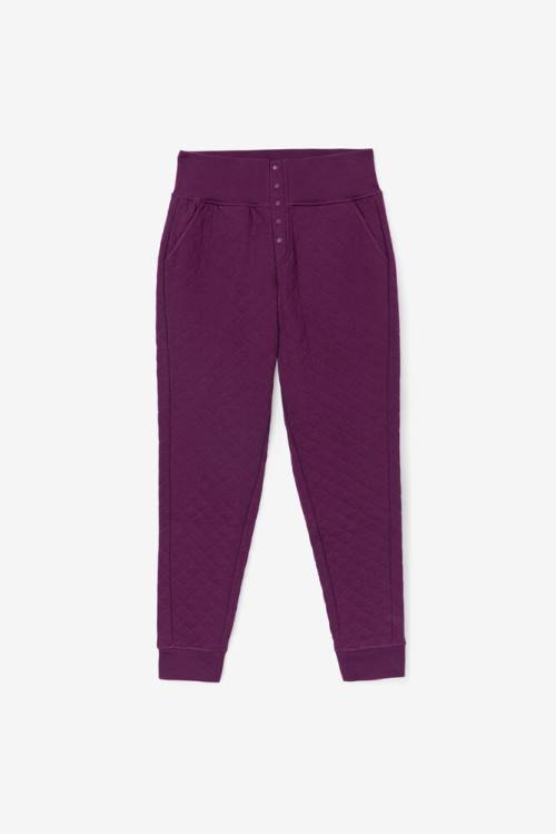 Fila Finley High Rise Quilted Jogger Naisten Housut Viininpunainen | Fila708XH