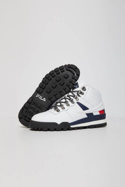 Fila Fitness Hiker Mid Miesten Tennarit Valkoinen Laivastonsininen Mustat | Fila912OS