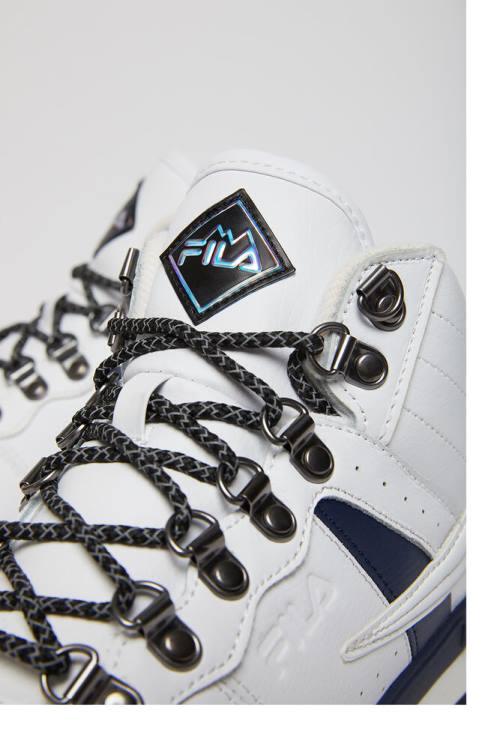 Fila Fitness Hiker Mid Miesten Tennarit Valkoinen Laivastonsininen Mustat | Fila912OS