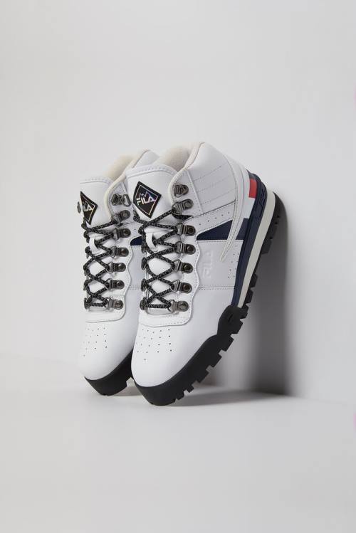Fila Fitness Hiker Mid Miesten Tennarit Valkoinen Laivastonsininen Mustat | Fila912OS