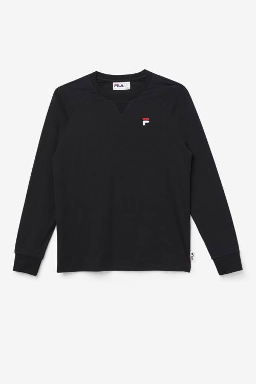Fila Flynn Long Sleeve Tee Miesten T Paidat Mustat | Fila368TR