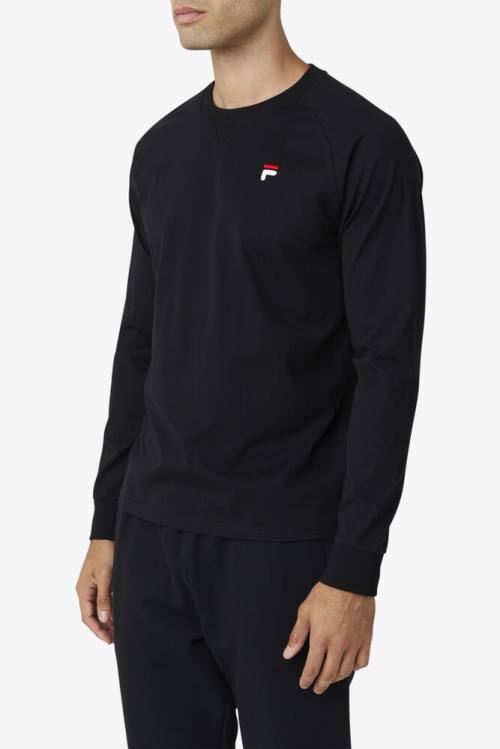 Fila Flynn Long Sleeve Tee Miesten T Paidat Mustat | Fila609WB