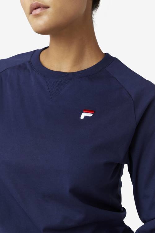 Fila Flynn Long Sleeve Tee Miesten T Paidat Laivastonsininen | Fila840IV