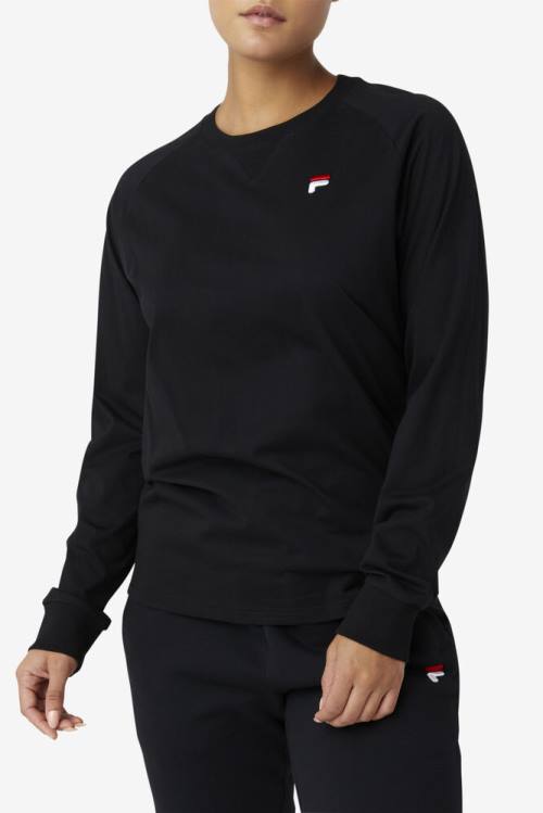 Fila Flynn Long Sleeve Tee Naisten T Paidat Mustat | Fila104SH