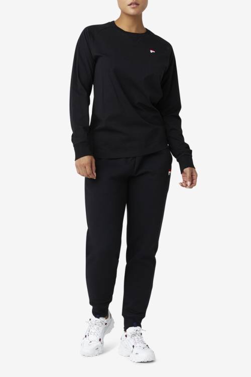 Fila Flynn Long Sleeve Tee Naisten T Paidat Mustat | Fila104SH