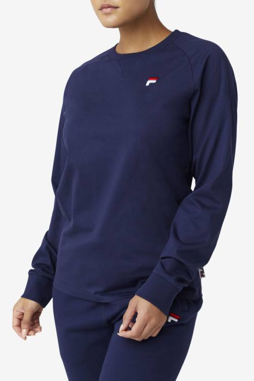 Fila Flynn Long Sleeve Tee Naisten T Paidat Laivastonsininen | Fila456NB