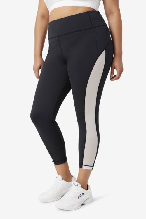 Fila Forza Contrast 7/8 Naisten Leggingsit Mustat Valkoinen | Fila625FE