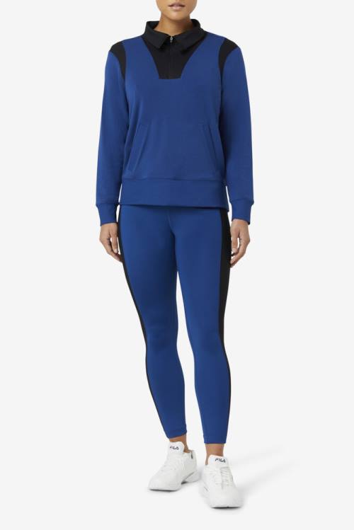 Fila Forza Texture High Vyötärö Naisten Leggingsit Laivastonsininen Mustat | Fila028KT